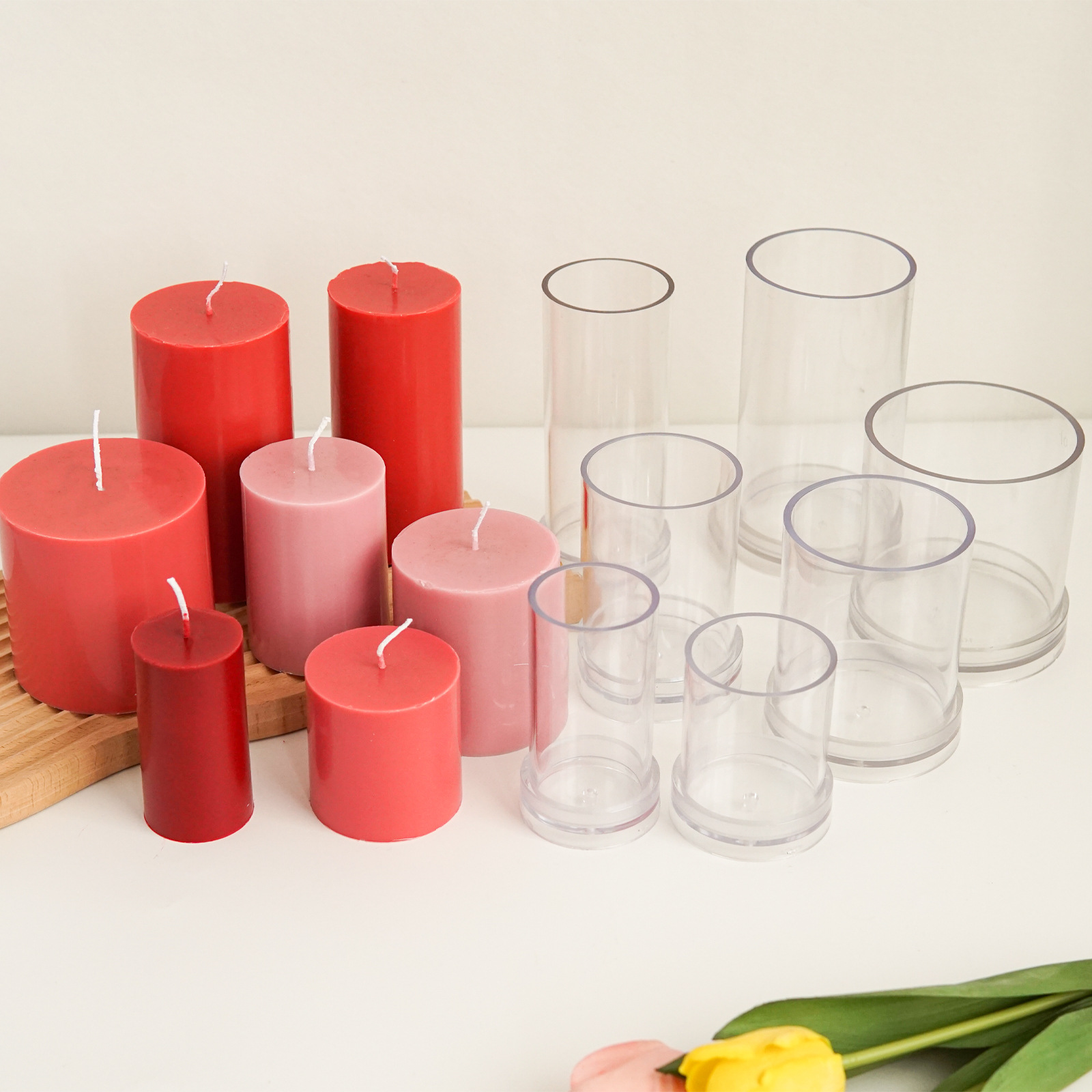 Candle Supplies Tins - Various 3D Cylindrical Candle Mould Plastics