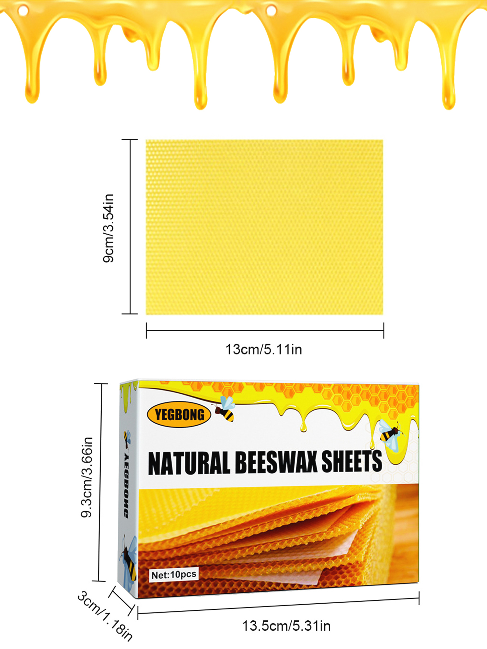 10Pcs Natural Honeycomb Bee Wa - Candle Supplies Tins recensie en prijs