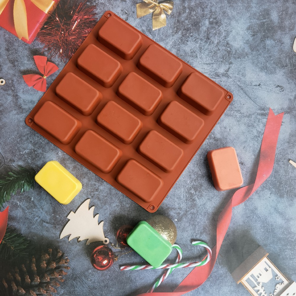 12 Cavity Square Silicone Soap - Candle Supplies Tins recensie en prijs